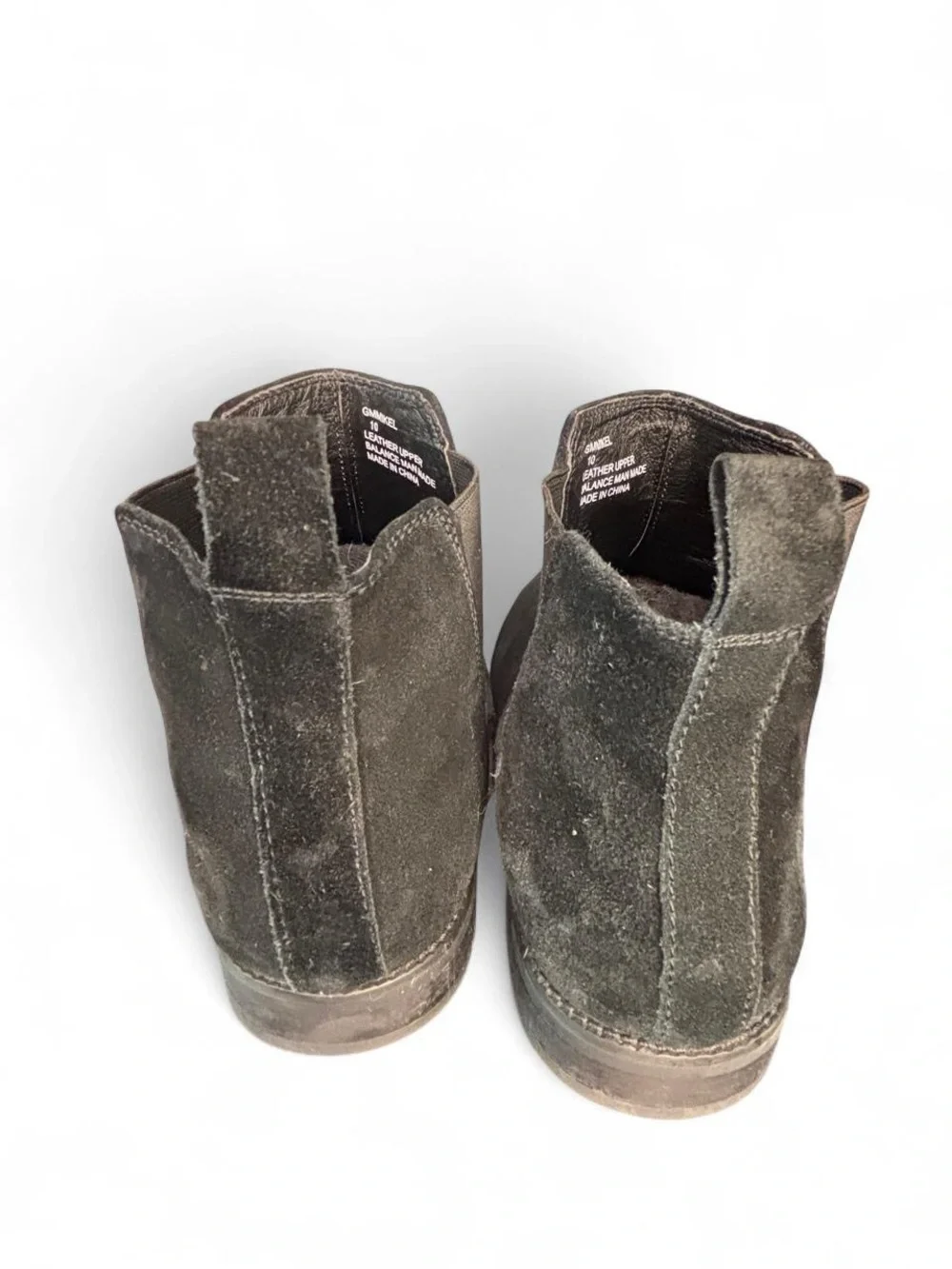 GMMIKEL Black Suede Chelsea Boots Size 10